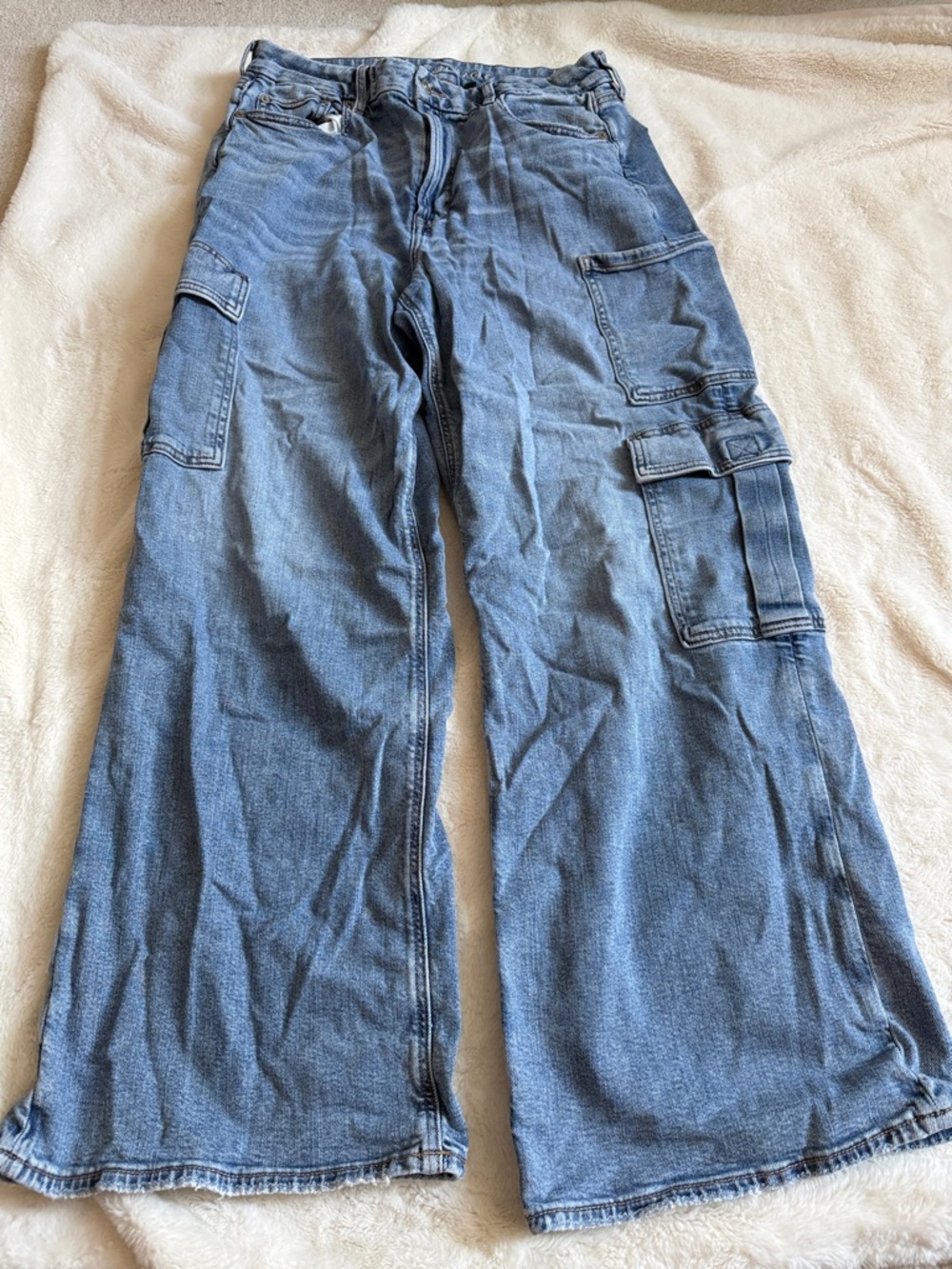 Bundle of Four Denim & Rust Jeans - Light Wash + Red - Picture 8 of 15